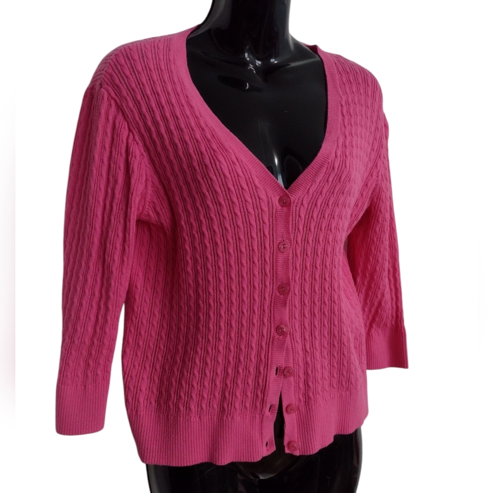 Women's Pink Cable Knit Sweater